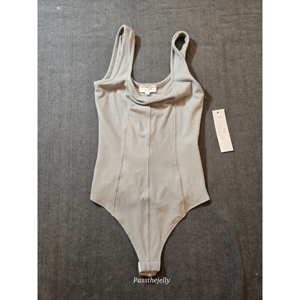 NEW Live in the Moment Scoop Neck Bodysuit Size Small Trench Tank Y2K Corset